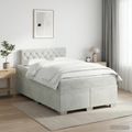 vidaXL Posteľ boxspring s matracom Svetlosivá 120 x 190 cm Zamat