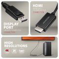 AXAGON RVD-HI20C2, DisplayPort -> HDMI 2.0b redukce / kabel 1.8m, 4K/60Hz Kabel, DisplayPort (M) na HDMI 2.0a (M), 4K/60Hz, HDCP 2.3, 1,8m, cerný