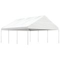 vidaXL Altánok so strechou, biely 6,69x5,88x3,75 m, polyetylén