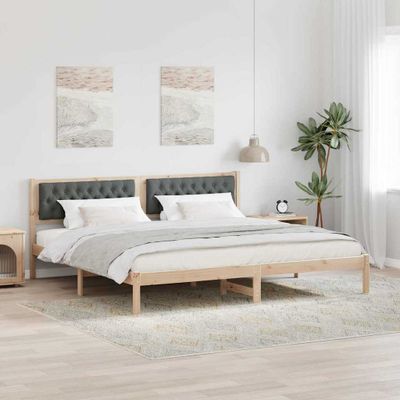 vidaXL Rám postele Tmavo šedá 200 x 200 cm Masívne borovicové drevo