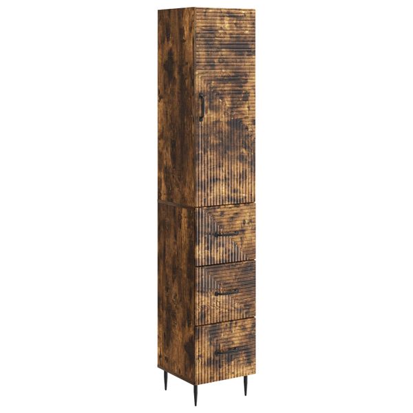 vidaXL Sada skríň 2 pcs Dymový dub 33 x 34,5 x 90 cm Kompozitné drevo
