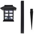 Solárna LED lampa, sada 12 ks s bodcom, 8,6 x 8,6 x 38 cm