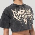 Dámske cropped tričko Abyss Charcoal - GymBeam, veľkosť XS
