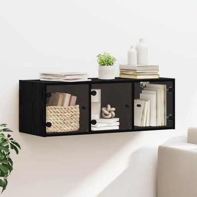 vidaXL Nástenná skrinka Čierny dub 102 x 37 x 35 cm Kompozitné drevo