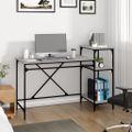 vidaXL Stôl s policami sivá sonoma 135x50x90cm spracované drevo železo