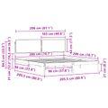 vidaXL Rám postele s čalúneným čelom Tmavo šedá 200 x 200 cm