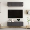 vidaXL TV skrinky 4 ks lesklé sivé 60x30x30 cm drevotrieska