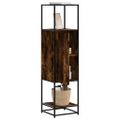 vidaXL Vysoká skrinka dymový dub 35,5x35x139 cm kompozitné drevo+kov