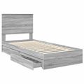 vidaXL Úložná posteľ Sivý Sonoma 75 x 190 cm Kompozitné drevo