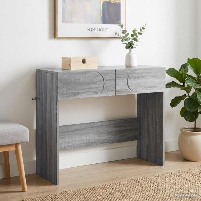 vidaXL Konzolový stolík Sivý Sonoma 96,5 x 38 x 75 cm Spracované drevo