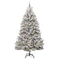 vidaXL Umelý Sklápací Vianočný Stromček 300 LED Zelená a biela 240 cm