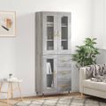 vidaXL Vysoká skrinka sivý dub sonoma 69,5x34x180 cm spracované drevo