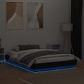 vidaXL Rám postele s LED svetlami čierny 140x190 cm