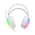 XO drôtové slúchadlá GE11 jack 3,5mm - USB-A biela RGB mikrofón
