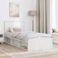 vidaXL Rám postele Biela 90 x 190 cm Masívne borovicové drevo