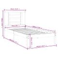 vidaXL Posteľný rám čierny drevený masív 75x190cm malé jednolôžko