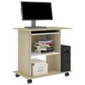 vidaXL PC stôl biela a farba dubu sonoma 80x50x75 cm drevotrieska