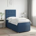 vidaXL Posteľ boxspring s matracom Modrá 100 x 200 cm Látka