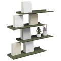 vidaXL Závesná polica 4 ks Olivová zelená 60 x 18 x 2,5 cm Oceľ