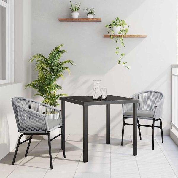 vidaXL Záhradný jedálenský set 3 pcs Antracit
