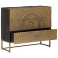vidaXL Zásuvkový kabinet so zásuvkou Mosadzná 75 x 30 x 65 cm