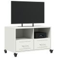 vidaXL TV skrinka biela 68x39x43,5 cm oceľ
