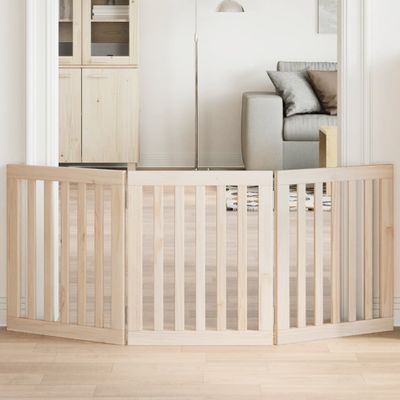 vidaXL Skladacia brána pre psa, 3 panely, 150 cm, topoľové drevo