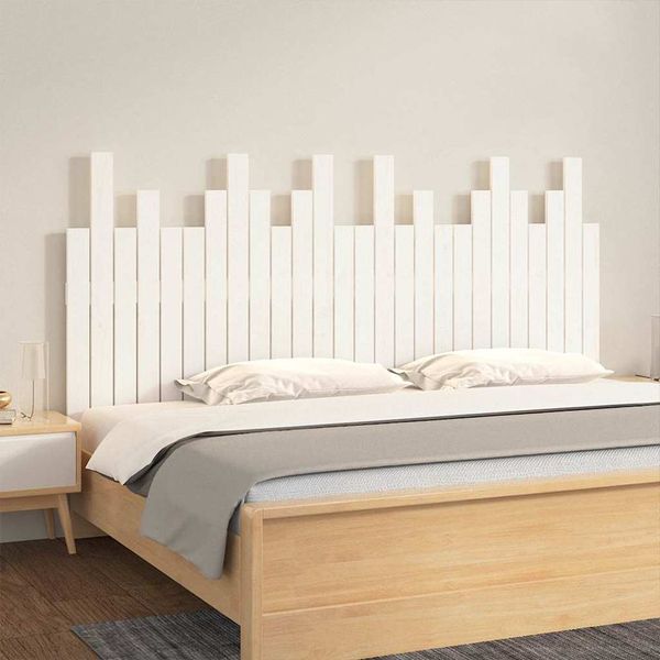 vidaXL Nástenné čelo postele biele 166x3x80 cm masívna borovica