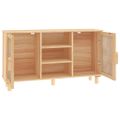vidaXL Komoda hnedá 105x30x60 cm masívna borovica a prírodný ratan