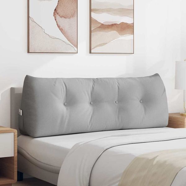 vidaXL Poduška na chrbát Oblá šedá 140 x 24 x 50 cm látka