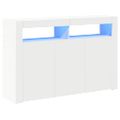 vidaXL Komoda s LED svetlami biela 115,5x30x75 cm