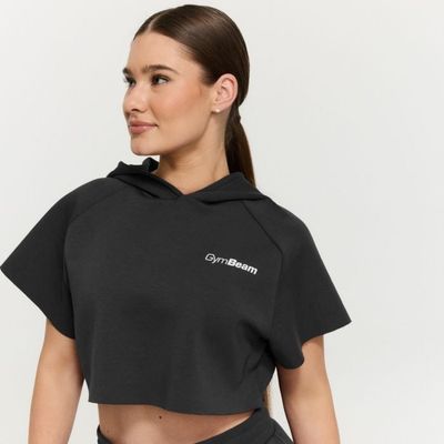 Dámska mikina Cropped Relay Black - GymBeam, veľkosť S