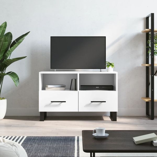 vidaXL TV skrinka biela 80x36x50 cm spracované drevo