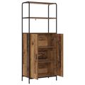 vidaXL Highboard Staré drevo 40 x 33 x 161 cm Kompozitné drevo