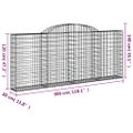vidaXL Oblúkové gabionové koše 10 ks 300x30x120/140 cm pozink. železo