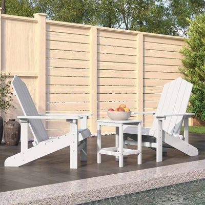 vidaXL Záhradná stolička Adirondack so stolíkom HDPE biela