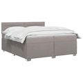vidaXL Posteľ boxspring s matracom Sivohnedá 200 x 200 cm Látka