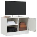 vidaXL TV skrinky 2 ks biele 67x39x44 cm oceľ