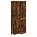 vidaXL Vysoká skrinka dymový dub 69,5x34x180 cm spracované drevo