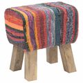 vidaXL lavička 40 x 30 x 45 cm Skutočná koža Viacfarebný