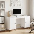 vidaXL Stôl Biela s vysokým leskom 142,5 x 50 x 75 cm Kompozitné drevo