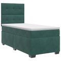 vidaXL Posteľ boxspring s matracom Tmavozelená 100 x 200 cm Zamat