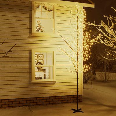 vidaXL Kvitnúca čerešňa LED strom teplá biela 672 LED 400 cm