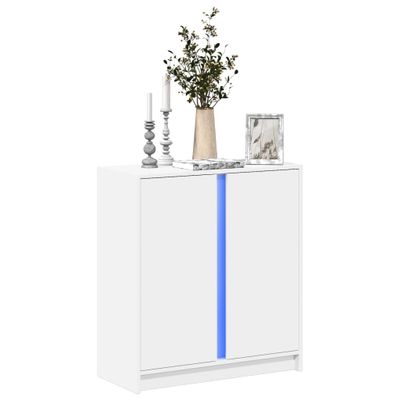 vidaXL Komoda s LED biela 77x34x85 cm kompozitné drevo