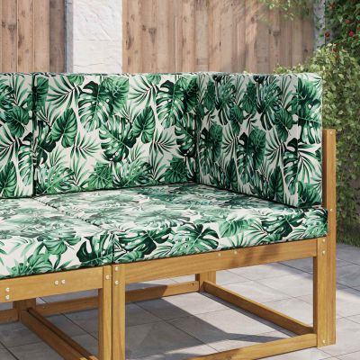 vidaXL Vankúš na vonkajšiu pohovku 3 pcs Vzor listov Polyester