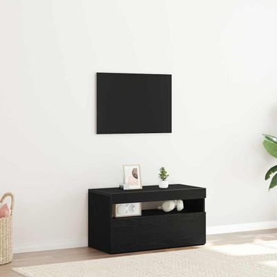 vidaXL TV skrinka s LED Čierny dub 75 x 35 x 40 cm Kompozitné drevo