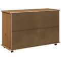 vidaXL Koliesková skriňa s kolesom Medová hnedá 100 x 39 x 65,5 cm