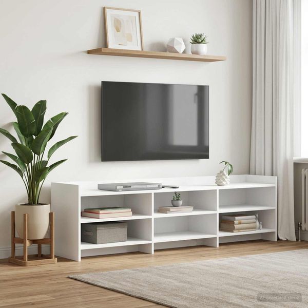 vidaXL TV skrinka 168 x 33 x 47 cm Biela Kompozitné drevo