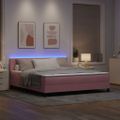 vidaXL LED box s pružinami s čelnou doskou Ružová 180 x 200 cm Zamat