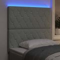 vidaXL LED hlavová doska s LED pásikmi Svetlosivá 80 cm Zamat